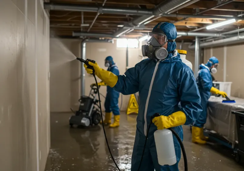 Basement Sanitization and Antimicrobial Treatment process in Crow Agency, MT