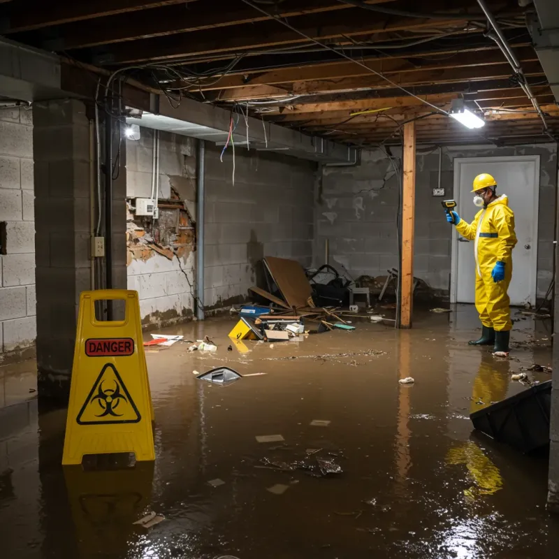 Flooded Basement Electrical Hazard in Crow Agency, MT Property
