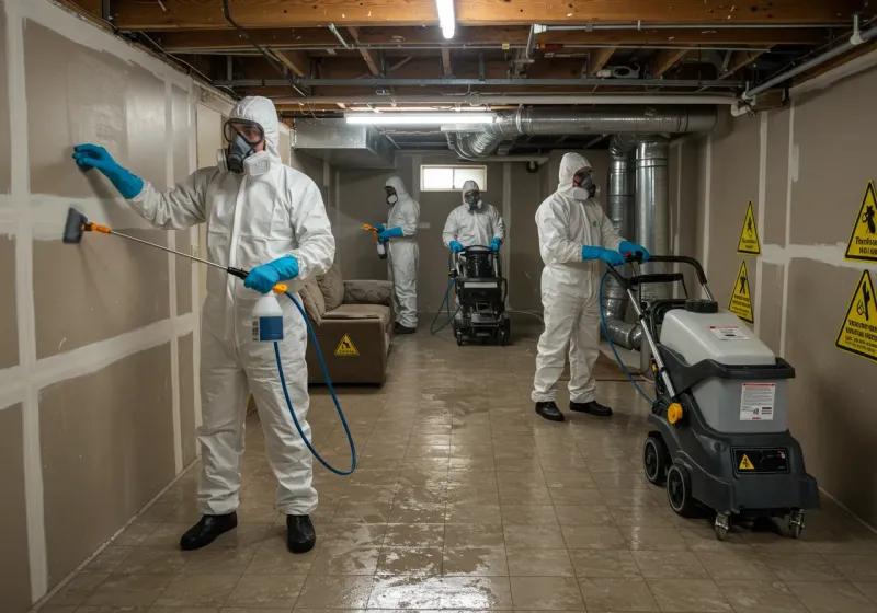 Basement Moisture Removal and Structural Drying process in Crow Agency, MT
